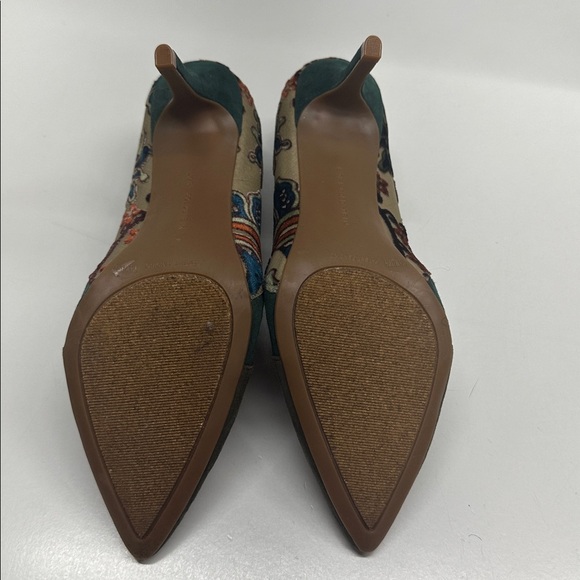 Lori Goldstein Heels Shoes Velvet Floral Pumps Pointed Toe Suede Tapestry 8.5 - Picture 8 of 9